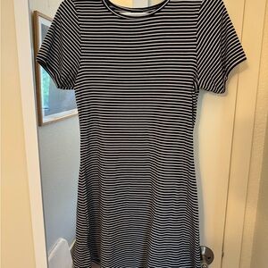 Brandy Melville Black and White Striped Mini Dress